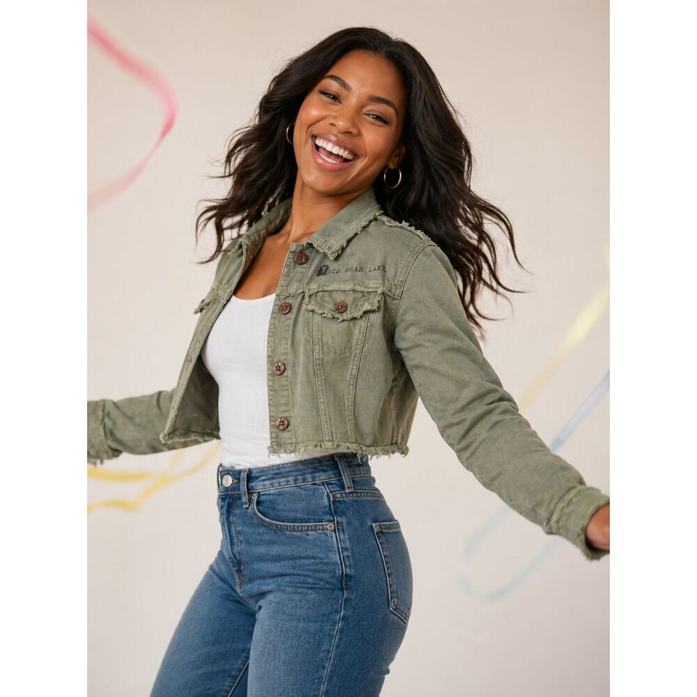 Salt Creek Cropped Utility Jacket Green